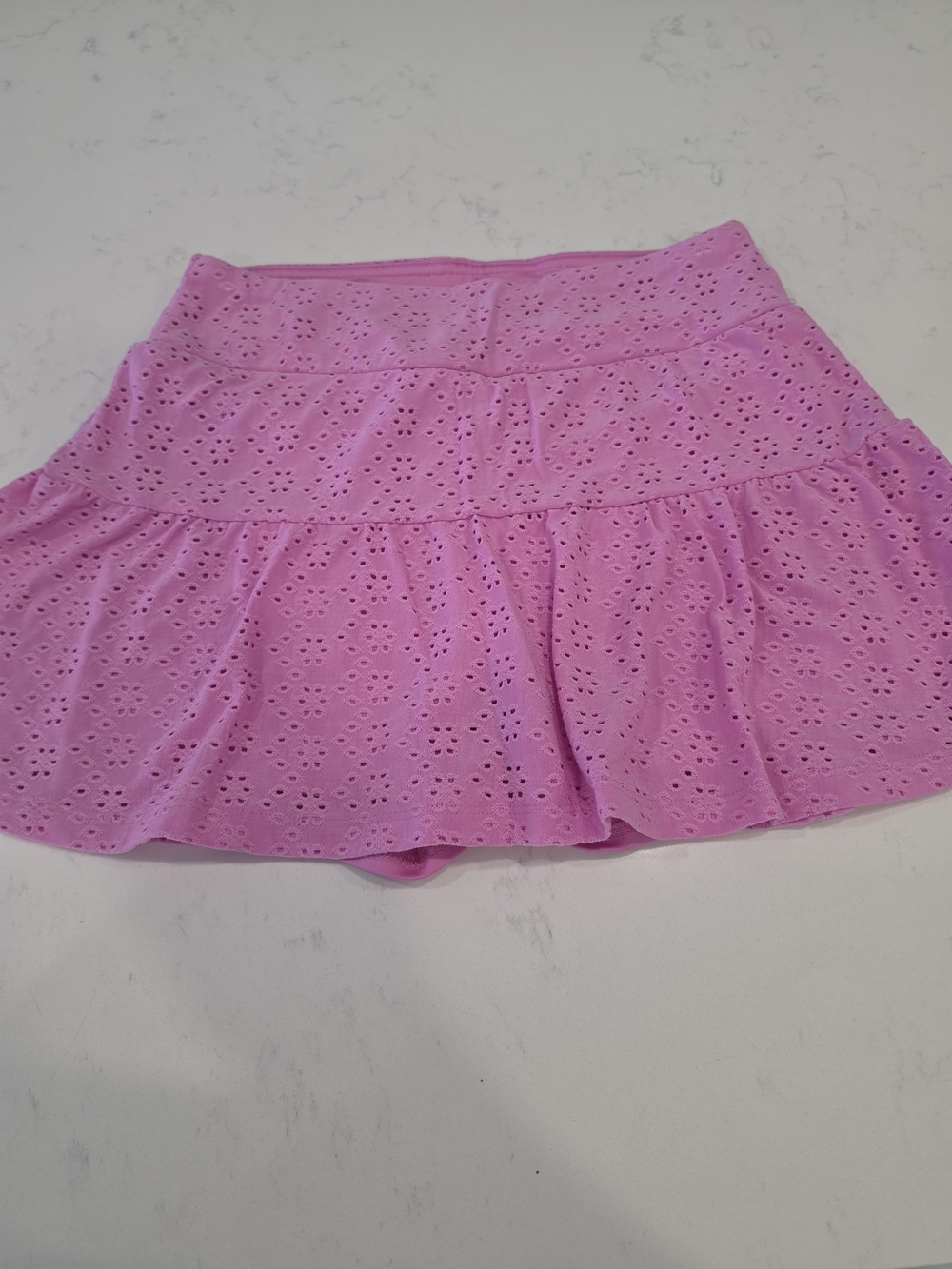 Kyodan Pink Eyelet Tiered Mini Skirt